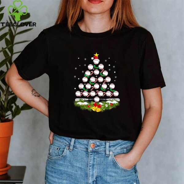Funny Baseball Christmas Tree T-Shirt
