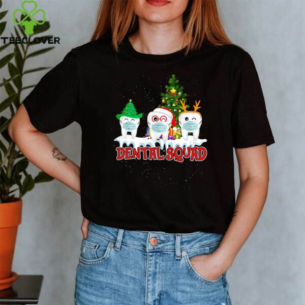 Funny Dental Squad Teeth With Mask Christmas Dentist Gifts T-Shirt