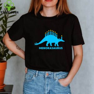 Funny Hanukkah Shirt Dinosaur Stegosaurus Dino Menorah Gift T-Shirt
