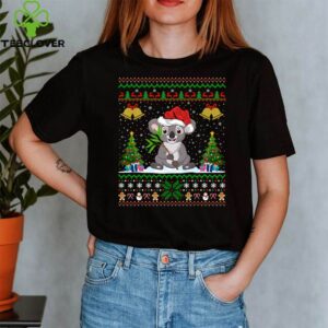 Funny Koalas Xmas Gift Santa Hat Ugly Koala Christmas T-Shirt