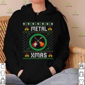 Funny Merry Christmas Gifts – Metal Xmas Electric Guitar T-Shirt