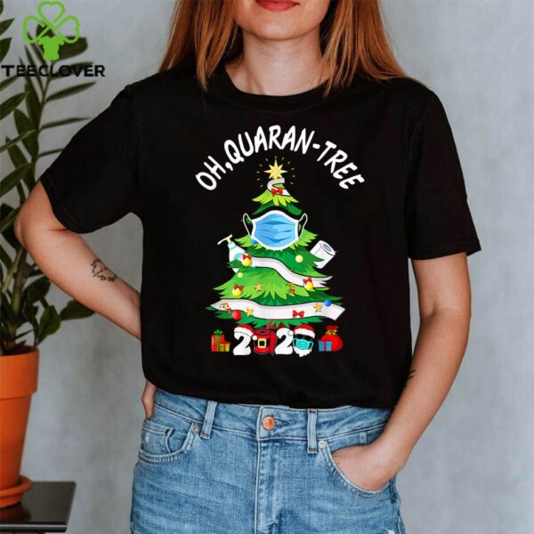 Funny Quarantine Christmas Tree Ornament Mask Gift 2020 OH T-Shirt