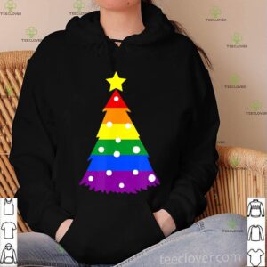 Gay Christmas Tree Happy Holigays Rainbow Pride T-Shirt