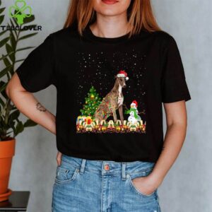 Greyhound Dog Santa Hat Christmas Dog Light Tree Xmas T-Shirt