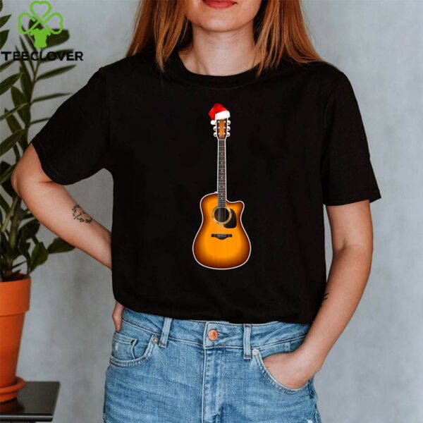 Guitar Santa Hat Christmas Pajama Decorations Family Gifts T-Shirt