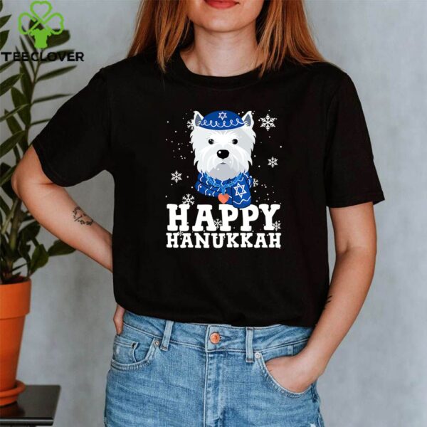 Happy Hanukkah West Highland White Terrier Dog Ugly Sweater T-Shirt