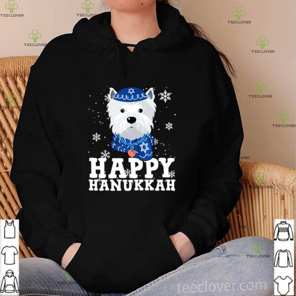 Happy Hanukkah West Highland White Terrier Dog Ugly Sweater T-Shirt