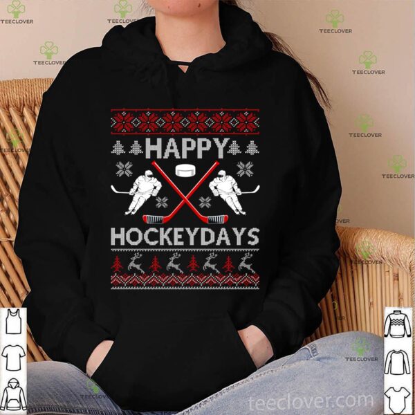 Happy Hockeydays Ice Hockey Christmas Xmas Gift Sports Lover T-Shirt