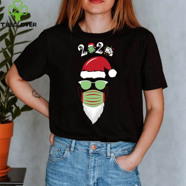Hipster Santa Quarantine Christmas T-Shirt