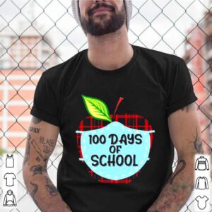 100 days of school apple masked youth shirt