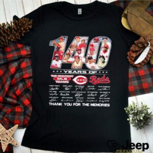 140 years of Cincinnati Reds the greatest Mlb teams thank you for the memories signatures hoodie, sweater, longsleeve, shirt v-neck, t-shirt 3