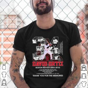 34 David Ortiz Boston Red Sox 2003 2016 thank you for the memories shirt