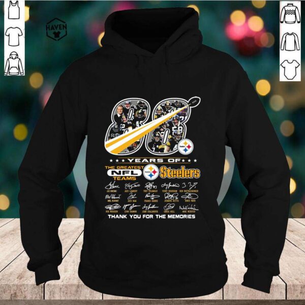 88 years of Pittsburgh Steelers the greatest NFl teams thank you for the memories signatures hoodie, sweater, longsleeve, shirt v-neck, t-shirt