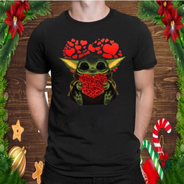 Baby Yoda Heart Roses Valentine Day hoodie, sweater, longsleeve, shirt v-neck, t-shirt