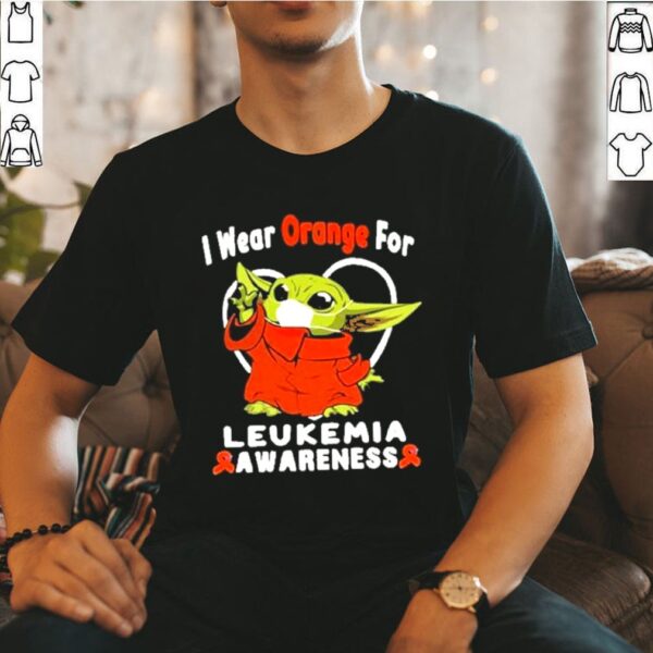 Baby yoda I wear orange for leukemia awareness hoodie, sweater, longsleeve, shirt v-neck, t-shirt