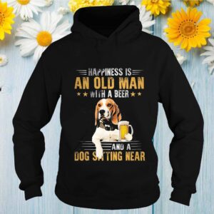 Beagle Happiness Is An Old Man With A Beer And A Dog Sitting Near Thirts