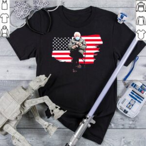 Bernie sanders mittens in the cold us flag shirt