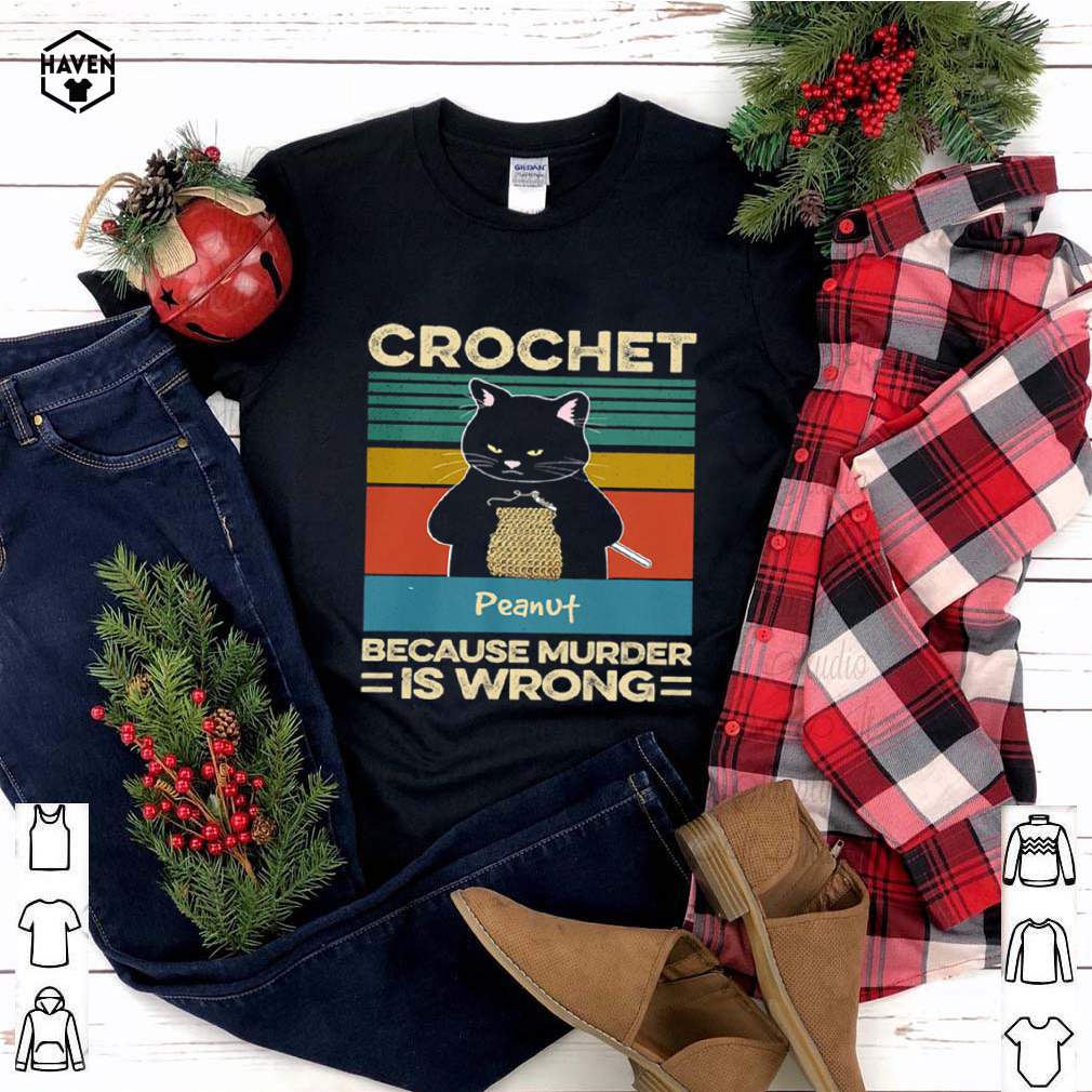 Black Cat Crochet peanut because murder is wrong vintage shirt 3 Black Cat Crochet peanut because murder is wrong vintage shirt 3 Shirt, hoodie, sweater, long sleeve and tank top