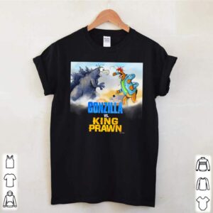 Cartoon Gonzilla vs King prawn shirt