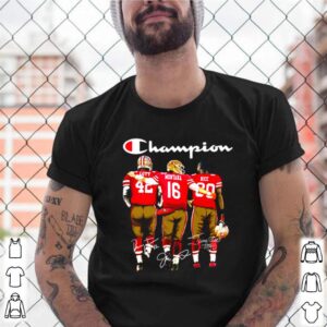 Champion Lott Montana Rice signature 49ers football team shirt