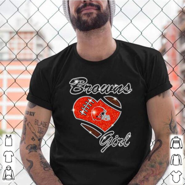 Cleveland Browns girl diamond heart hoodie, sweater, longsleeve, shirt v-neck, t-shirt