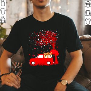 Corgi Valentines Day Red Truck Hearts