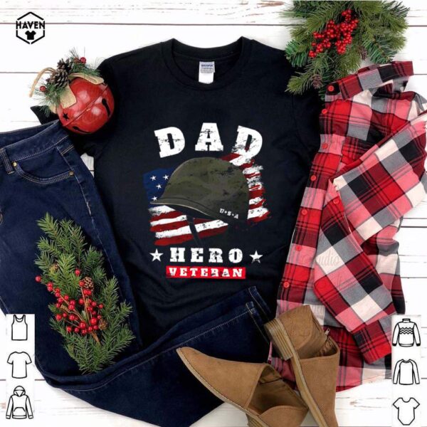 Dad Us Army Veteran Hero Father’s Day American Flag shirt