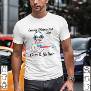 Easily Distracted by music Cats and guitar hoodie, sweater, longsleeve, shirt v-neck, t-shirt