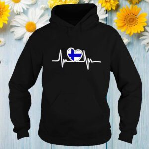 Finnish Flag Heartbeat Line Shirts