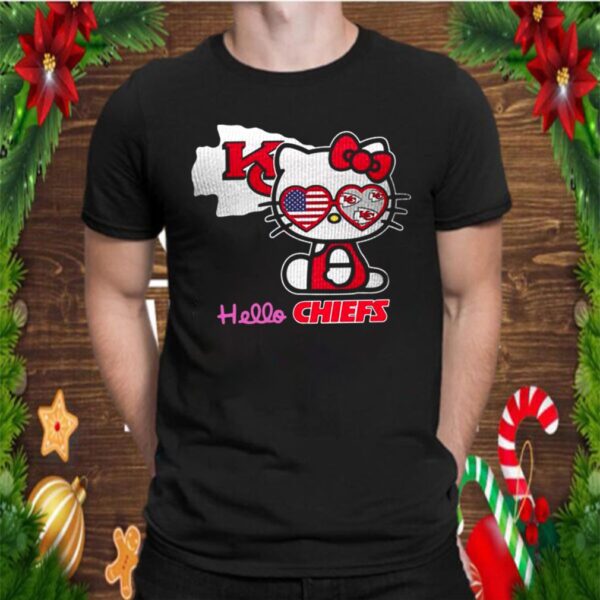 Hello Kitty Hello Kansas City Chiefs With American Flag 2021 hoodie, sweater, longsleeve, shirt v-neck, t-shirt