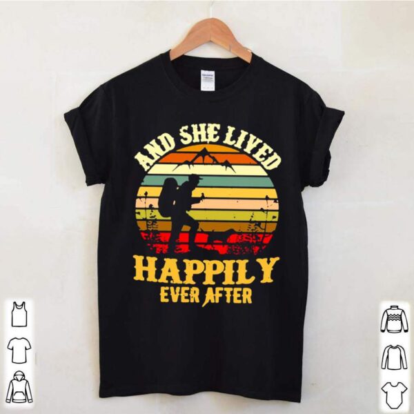 Hiking And She Lived Happily Ever After Vintage Retro hoodie, sweater, longsleeve, shirt v-neck, t-shirt