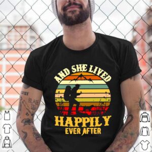 Hiking And She Lived Happily Ever After Vintage Retro shirt