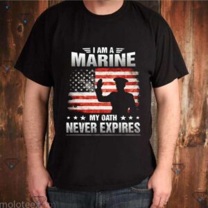 I Am A Marine My Oath Never Expires American Flag Veteran shirt