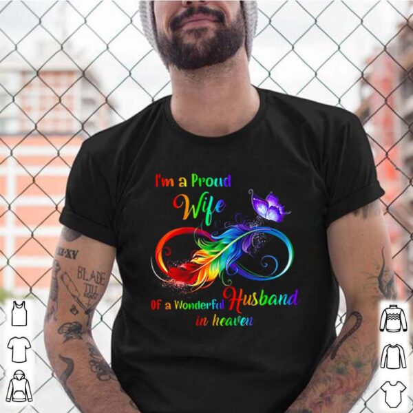 LGBT butterfly Im a proud wife of a wonderful husband in heaven hoodie, sweater, longsleeve, shirt v-neck, t-shirt