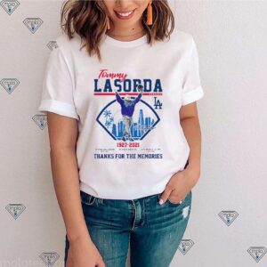 Los Angeles Dodgers Tommy Lasorda 1927-2021 thank you for the memories signature t-shirt