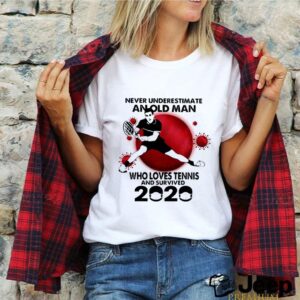 Never Underestimate An Old Man Who Loves Tennis And Survived 2020 Mask Covid 19 shirt