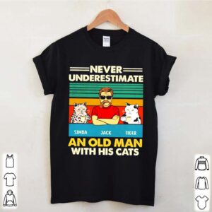 Never underestimate simba and jack and tiger an old man with his cats vintage hoodie, sweater, longsleeve, shirt v-neck, t-shirt 3 Shirt, hoodie, sweater, long sleeve and tank top