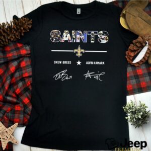 New Orleans Saints Drew Brees Alvin Kamara signatures shirt