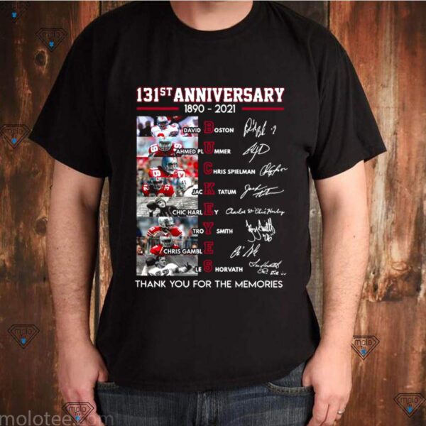 Ohio State Buckeyes Football 131st Anniversary 1890 2021 Thank You For The Memories Signatures hoodie, sweater, longsleeve, shirt v-neck, t-shirt