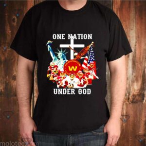 One nation under god Washington football team signatures shirt