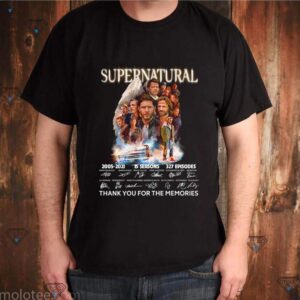 Supernatural 2005 2021 15 seasons 327 episodes thank you for the memories shirt