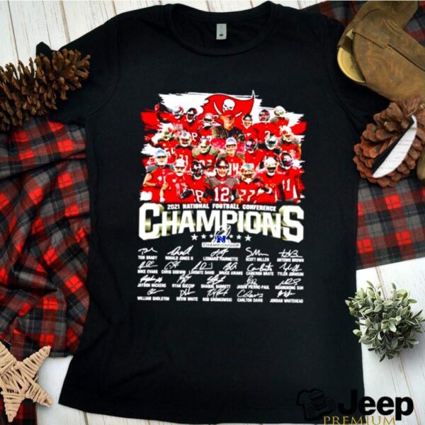 Tampa Bay Buccaneers 2021 national football conference champions signatures hoodie, sweater, longsleeve, shirt v-neck, t-shirt