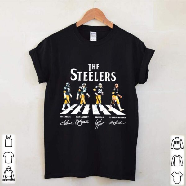 The Steelers Joe Greene Jack Lambert Jack Ham And Terry Bradshaw Abbey Road 2021 Signatures hoodie, sweater, longsleeve, shirt v-neck, t-shirt