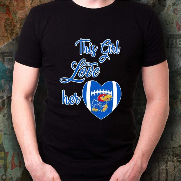 This Girl Love Hear Heart Kansas Jayhawks Football Shirt