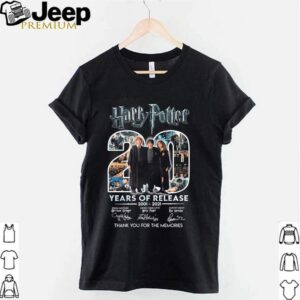 20 Years of Harry Potter release 2002 2021 thank you for the memories signatures shirt