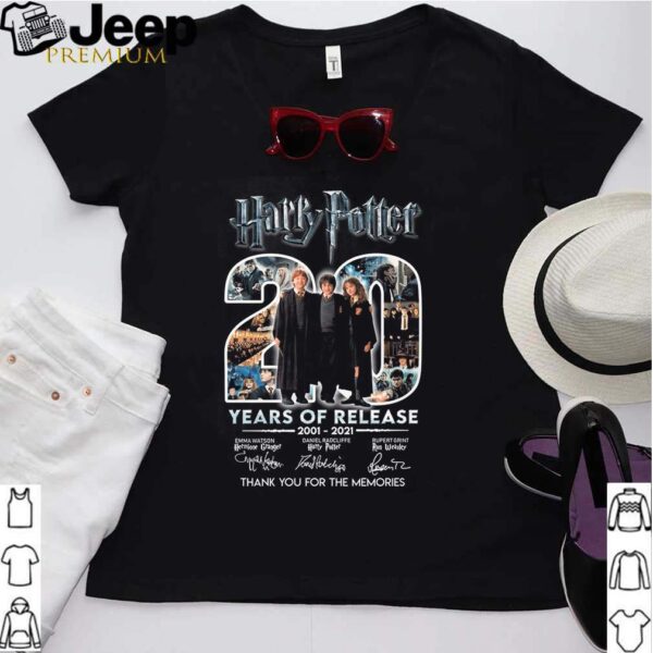 20 Years of Harry Potter release 2002 2021 thank you for the memories signatures hoodie, sweater, longsleeve, shirt v-neck, t-shirt