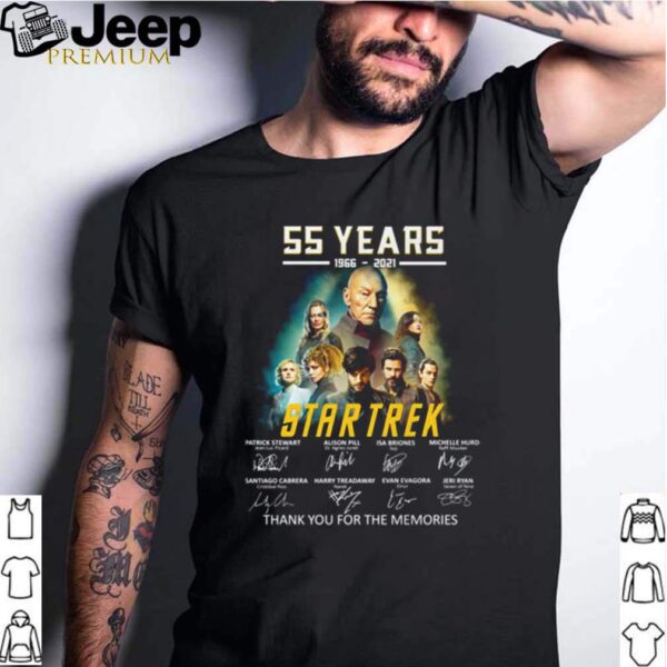 55 Years 1966 2021 Startrek thank you for the memories signatures hoodie, sweater, longsleeve, shirt v-neck, t-shirt