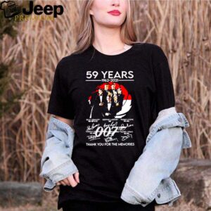 59 Years of 007 1962 2021 thank you for the memories signatures hoodie, sweater, longsleeve, shirt v-neck, t-shirt 2 Shirt, hoodie, sweater, long sleeve and tank top