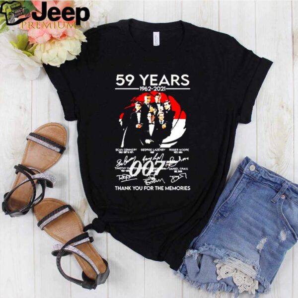 59 Years of 007 1962 2021 thank you for the memories signatures hoodie, sweater, longsleeve, shirt v-neck, t-shirt