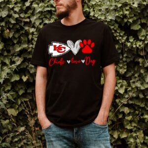 Chiefs Love Dogs Heart Red Football shirt